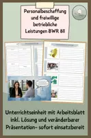 Vorschau - Stundenentwürfe - Personalbereich BWR | Materialpaket Klasse 8/9 - Seite 1