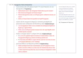 Vorschau - Stundenentwürfe - Lesen des Romans "Schattenkinder" - Textarbeit - Propaganda der Regierung untersuchen (Deutsch, Klasse 6-8) - Seite 1
