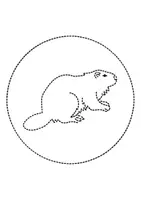 Vorschau - Mal- und Bastelvorlagen - runde Prickelbilder / Fensterbilder Thema Biber - Grundschule - Bastelvorlagen - Seite 1