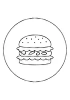 Vorschau - Mal- und Bastelvorlagen - runde Prickelbilder / Fensterbilder Thema Burger - Grundschule - Bastelvorlagen - Seite 1