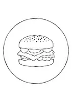 Vorschau - Mal- und Bastelvorlagen - runde Prickelbilder / Fensterbilder Thema Burger - Grundschule - Bastelvorlagen - Seite 2