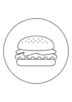 Vorschau - Mal- und Bastelvorlagen - runde Prickelbilder / Fensterbilder Thema Burger - Grundschule - Bastelvorlagen - Seite 3
