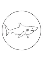 Vorschau - Mal- und Bastelvorlagen - runde Prickelbilder / Fensterbilder Thema Haie - Grundschule - Bastelvorlagen - Seite 1