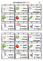 Vorschau - Merkblätter - Wörter mit ä/äu - Lernwörter und Laufdiktat - Seite 1