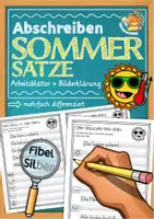 Vorschau - Arbeitsblätter - Freebie Abschreiben Klasse 1/2: Sommersätze - Deckblatt