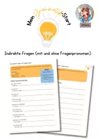 Vorschau - Arbeitsblätter - Indirekte Fragen (mit und ohne Fragenpronomen) - Deckblatt