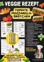 Vorschau - Unterrichtsreihen - Rezept: Tomate-Mozzarella-Brötchen | Vegetarisch | Hauswirtschaft & Ernährung | Klasse 5–9 - Deckblatt