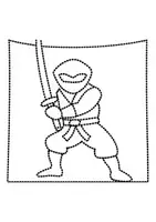Vorschau - Mal- und Bastelvorlagen - Prickelbilder / Fensterbilder Thema Ninja - Grundschule - Bastelvorlagen - Seite 1