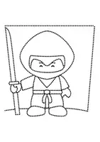 Vorschau - Mal- und Bastelvorlagen - Prickelbilder / Fensterbilder Thema Ninja - Grundschule - Bastelvorlagen - Seite 2