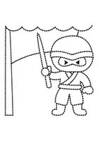Vorschau - Mal- und Bastelvorlagen - Prickelbilder / Fensterbilder Thema Ninja - Grundschule - Bastelvorlagen - Seite 3