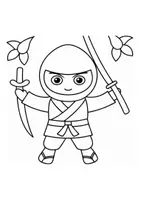 Vorschau - Mal- und Bastelvorlagen - Ausmalbilder Thema Ninja - Grundschule - Bastelvorlagen - Seite 1