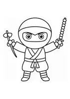 Vorschau - Mal- und Bastelvorlagen - Ausmalbilder Thema Ninja - Grundschule - Bastelvorlagen - Seite 3