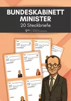 Vorschau - Arbeitsblätter - Minister: 20 Steckbriefe (Bundeskabinett 2025 / Bundesregierung) - Deckblatt