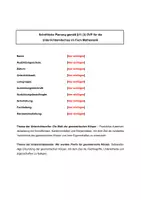 Vorschau - Stundenentwürfe - Schriftlicher Unterrichtsentwurf - Geometrische Körper - Klasse 3 - Seite 1