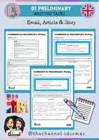 Vista previa - Hojas de trabajo - B1 PRELIMINARY – WRITING TASKS: Email, Article & Story (1) - Portada