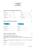Vorschau - Klassenarbeiten - Lernzielkontrolle Gewichte - Deckblatt