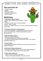 Vorschau - Arbeitsblätter - Lustige Kakteen in der Wüste - Kunstprojekt für den Sommer - Seite 1