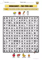 Vorschau - Arbeitsblätter - The food grid - Deckblatt