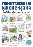 Aperçu - Présentation / Support pour le tableau - Allemand Deutsch Religion - Feiertage im Kirchenjahr Bildkarten - Page de couverture