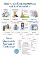 Aperçu - Présentation / Support pour le tableau - Allemand Deutsch Religion - Feiertage im Kirchenjahr Bildkarten - Page 2