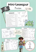 Vorschau - Arbeitsblätter - Piraten Mini-Lesespur, Leseverstehen | Klasse 1 + 2 - Deckblatt