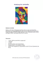 Vorschau - Mal- und Bastelvorlagen - Kunst Grundschule, Pop-Art Porträt, Malen wie Andy Warhol und Richard Hamilton - Seite 3