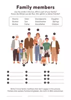 Vorschau - Arbeitsblätter - Family members - Übungsblätter - sofort einsetzbar - Seite 1