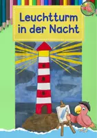 Vorschau - Mal- und Bastelvorlagen - Kunst Sommer, Leuchtturm in der Nacht, Grundschule - Deckblatt