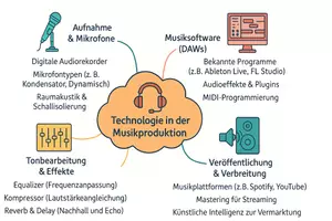 Vorschau - Arbeitsblätter - Arbeitsblatt "Der Einfluss von Technologie auf die Musikproduktion" + interaktive Lösung & MP3 + Mindmap + Infografik - Seite 3
