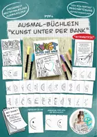 Vorschau - Stationenlernen - Malbüchlein Ausmalbilder "Kunst unter der Bank 2" SYMMETRIE - Deckblatt