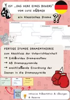 Vorschau - Arbeitsblätter - Ist "Das Herz eines Boxers" ein klassisches Drama? - vereinfachte Stunde zum Dramenaufbau und Verknüpfung zur Lektüre - FERTIGE STUNDE (Präsentation, Arbeitsblätter, Reserve und Lösungen) - Deckblatt