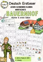 Vorschau - Arbeitsblätter - Lesen und Kleben, Leseübung Lernwörter Bauernhof 1. Klasse, DaZ, Förderschule - Deckblatt