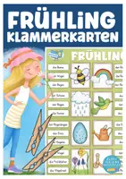 Vista previa - Unidades / Secuencias / Situaciones de Aprendizaje - FRÜHLING Deutsch / Alemán Klammerkarten (Clip Cards) - Portada