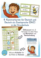 Vista previa - Unidades / Secuencias / Situaciones de Aprendizaje - FRÜHLING Deutsch / Alemán Klammerkarten (Clip Cards) - página 1