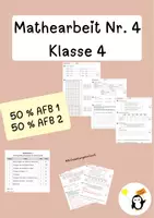 Vorschau - Klassenarbeiten - Mathearbeit Nr. 4 Klasse 4 - Deckblatt