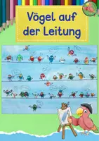 Vorschau - Mal- und Bastelvorlagen - Kunst Sommer, Vögel auf der Leitung, Vogel, Grundschule - Deckblatt