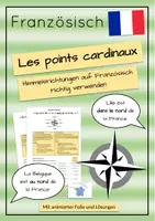 Vorschau - Arbeitsblätter - Les points cardinaux (französische Himmelsrichtungen) - Arbeitsblatt mit Erklärung - Deckblatt