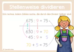 Vorschau - Poster - Halbschriftliche Division: Rechenstrategien im ZR 1000 - Merkplakat - Seite 3