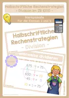 Vorschau - Poster - Halbschriftliche Division: Rechenstrategien im ZR 1000 - Merkplakat - Deckblatt
