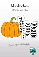 Vorschau - Spiele - Mundmotorik - Strohhalmspiel "Kürbisgesichter zaubern" - Deckblatt