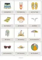 Vorschau - Mal- und Bastelvorlagen - Beach: Vocabulary Cards (Englisch) - Seite 2