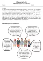 Vorschau - Arbeitsblätter - Klassenarbeit+EWH - Materialgestützt Argumentieren - DIY - Klasse 7 - Seite 1