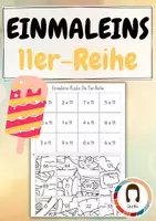 Vorschau - Spiele - Einmaleins Rechenpuzzle | 11er-Reihe | Ausmalbild Sommer Edition - Deckblatt