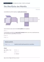 Vorschau - Arbeitsblätter - Würfel und Quader - Oberfläche - Seite 1