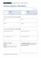Vorschau - Arbeitsblätter - Würfel und Quader - Oberfläche - Seite 3