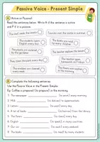 Vista previa - Hojas de trabajo - Passive Voice Worksheets Mega Pack: + 20 páginas de ejercicios (inglés) - página 1