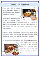 Vista previa - Hojas de trabajo - British favourite dishes: reading comprehension + grammar (inglés) - página 1