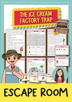 Vista previa - Hojas de trabajo - The Ice Cream Factory Trap - Summer Escape Room (inglés) - Portada