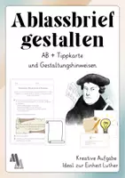Vorschau - Arbeitsblätter - Ablassbrief gestalten - kreative Aufgabe zur Luther-Einheit - Deckblatt