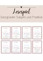 Vorschau - Spiele - Lesespiel Satzglieder - Deckblatt
